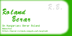 roland berar business card